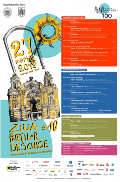 Ziua Portilor Deschise la Teatrul National din Cluj-Napoca. Evenimente creative pentru toate varstele