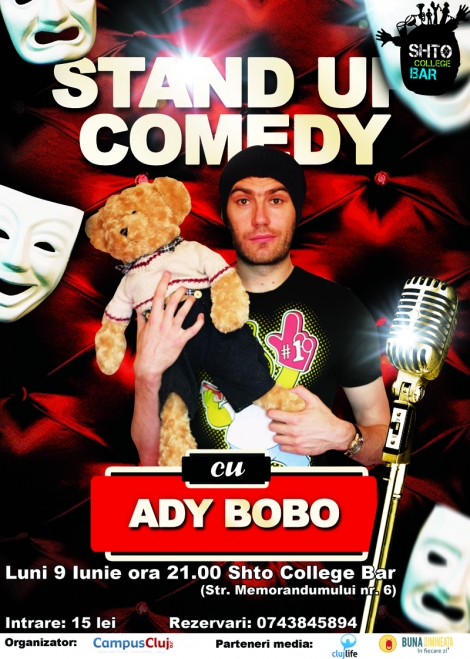 [Concurs] Stand up comedy cu Ady Bobo @ 9 iunie Shto College Bar