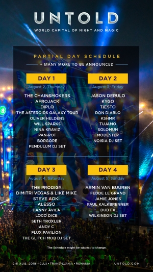 Vezi programul pe zile si ia-ti biletul de o zi pentru UNTOLD 2018!