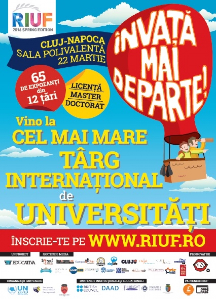 Universitati aflate in premiera in Romania si informatii despre fonduri de burse de peste 3.000.000 Euro la RIUF - The Romanian International University Fair