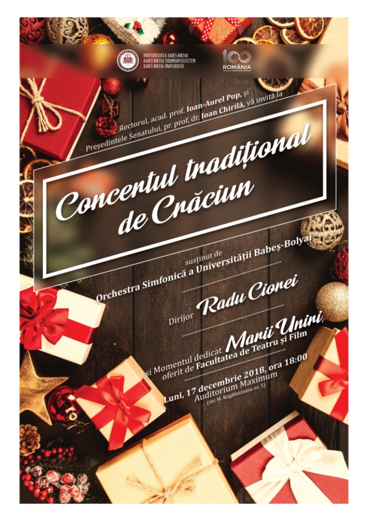 Invitatie la Concertul Traditional de Craciun, sustinut de Orchestra Simfonica a UBB