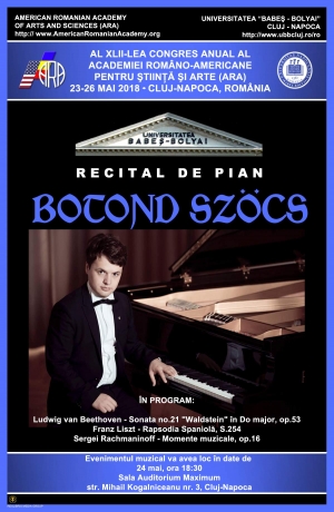 Recital de pian, organizat in cadrul congresului „ARA at the Great Union Centenary”