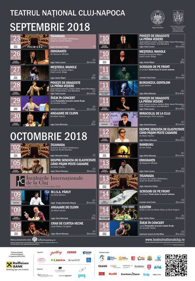 Stagiunea 2018 – 2019 la Teatrul National Cluj-Napoca va debuta pe 23 septembrie